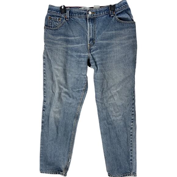 Vintage Levis 550 Relaxed Tapered Jeans Women 16 Blue 100% Cotton Denim FLAW - Picture 1 of 9